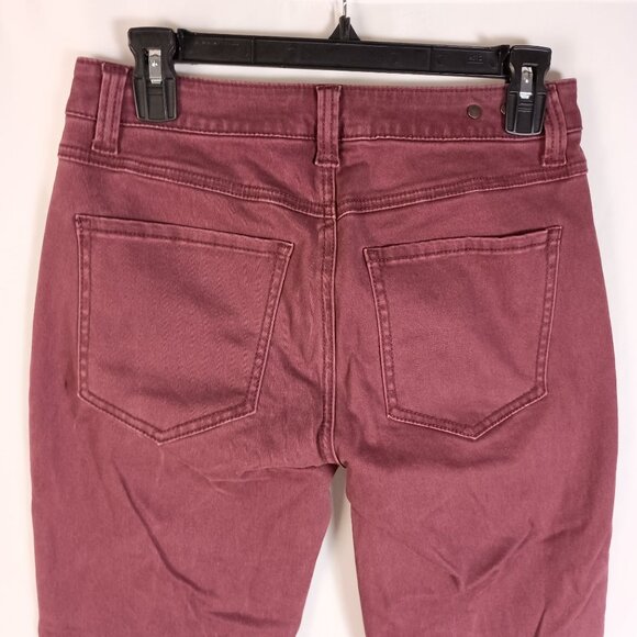 CAbi Skinny Ankle Jeans Bordeaux Burgundy Size 6 Stretch Denim Great Cond - Picture 6 of 6